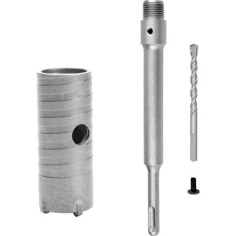 Perceuse à percussion SDS Plus, scie cloche, jeu de forets et outils de coupe avec tige ronde, 30 mm, pour béton, ciment et pierre. (1/4)