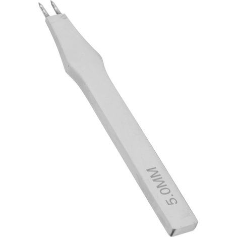 Outil de perforation du cuir, diamètre 5 mm, 2 dents en acier rapide, adapté pour la perforation, la couture, la sculpture et le gaufrage. (1/5)
