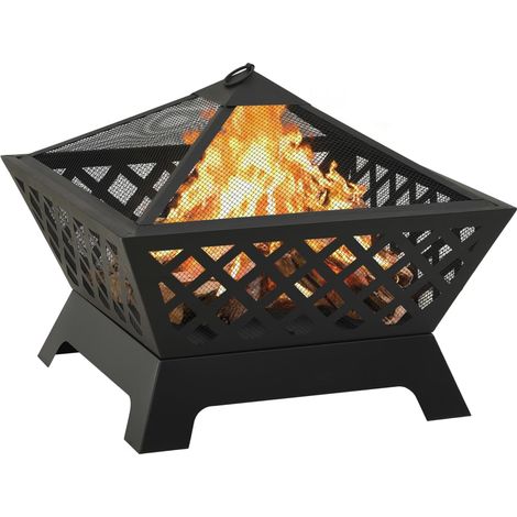 Maison Exclusive - Braciere con Attizzatoio 64 cm XXL in Acciaio