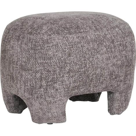 AGILIA - Pouf design en Tissu Bouclé Taupe (1/4)