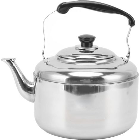 Théières Sifflantes, Bouilloire à Thé en Acier Inoxydable Antirouille avec Prise en Main Confortable pour Cuisinière à Gaz Cuisinière à Induction 5,5 L Grande Capacité (1/5)