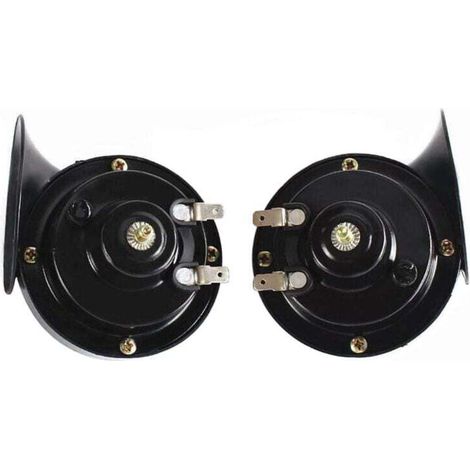 Voiture Puissant 12v Universel, Klaxons Camion Super Bike Horn 300dB, Klaxon Train pour Voiture Étanche, Corne de Brume Trompette à Air pour Camion Auto Moto Bateau et Velo (Noir)