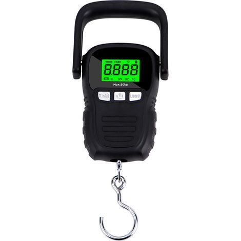 Portable Travel Luggage Scale 110 lb/50 kg USB Rechargeable Suitcase Scale with Large Handle & Hook, Backlit LCD Screen, Measuring Tape Ruler, Electronic Scale for Fishing and Cooking (1/5)