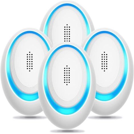 Lot de 4 répulsifs à ultrasons pour insectes, piège électronique à souris pour l'intérieur, insert répulsif contre les moustiques et les araignées, répulsif efficace contre les rongeurs (1/5)