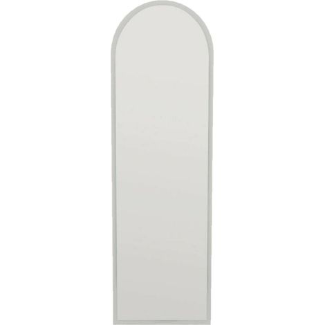 Dmora - Spiegel Zaniah, Spiegel mit Rahmen, Wanddekorationsartikel, Spiegeldekoration, 50x2h160 cm, Weiß, mit verstärkter Verpackung