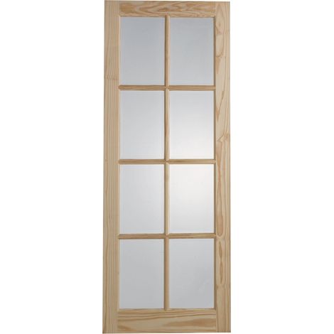 Newland 8 Lite Glazed Clear Pine Internal Door - 1981 x 762mm