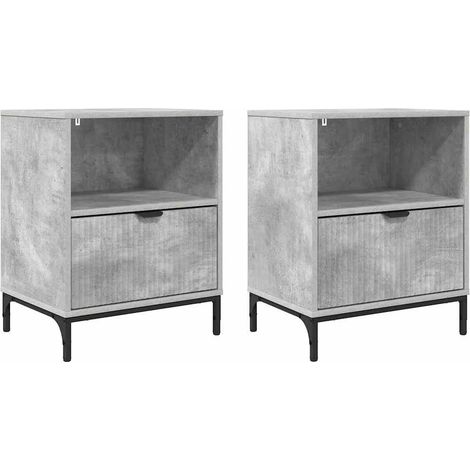 Maison Exclusive - Nachttisch 2 pcs Betongrau 49 x 36 x 61 cm Hol