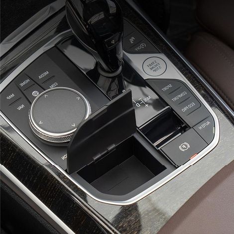 Ablagefach in der Mittelkonsole mit ABS-Deckel – Für BMW 1er, 3er, 4er, X3, X4, X5, X6, X7, F40, F44, G20, G21, G22, G23, G24, G26, G01, G02, G07, G80, G82, I4, I3 (1/5)