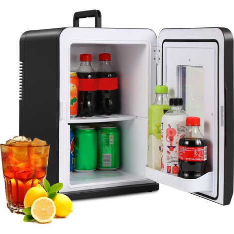 Wolketon Mini frigorifero da 15L - portatile - Funzione caldo/freddo - con funzione 2 in 1, 230V/12V e modalità risparmio energetico - Modalità silenziosa