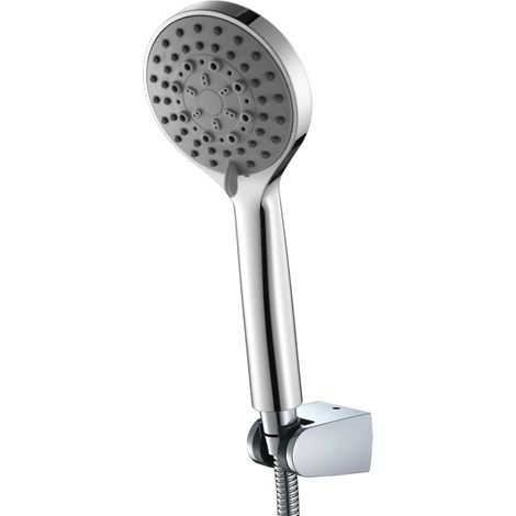 Pommeau de douche avec flexible - Poignée de douche chromée (1/3)