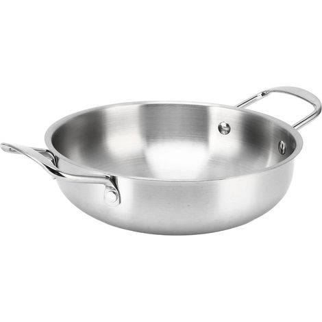 Ramen-Topf mit binauraler Heizung für gleichmäßige Nudelverteilung, Edelstahl, umweltfreundlich, koreanischer Ramen-Topf für Spaghetti, Suppe, Porridge und Nudeln, 22 cm (1/5)