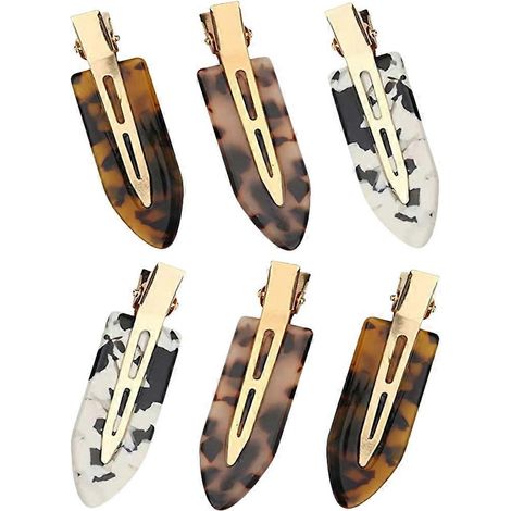 Lot de 6 pinces à cheveux sans pliage, style crocodile, accessoires de maquillage pour filles-6X2CM (1/4)
