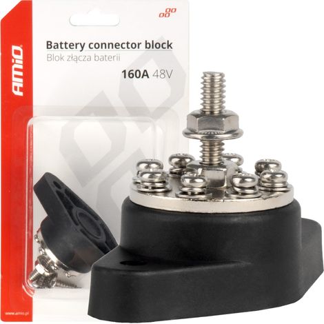 Blocco di distribuzione connettore batteria, barra di distribuzione a 8 pin, max 48V 160A, amio-03807 (1/3)