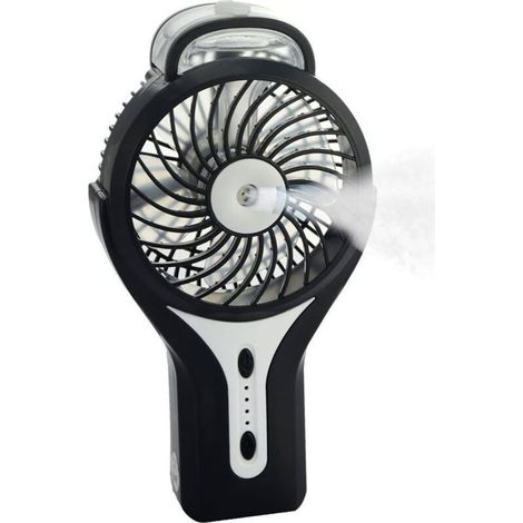 Portable Mini USB Mist Fan with Personal Cooling Mist - Rechargeable Battery - Portable Cooling Fan for Home, Office and Travel - Black