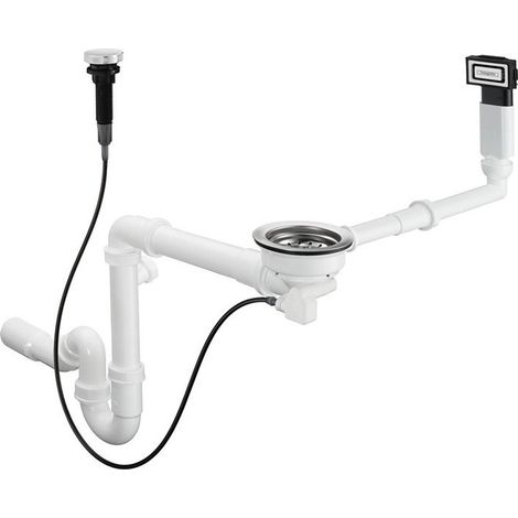 D16-11 Garniture de vidage automatique pour simple cuve granite chroméé