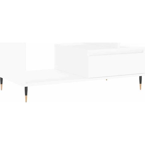 Maison Exclusive - Mesa de centro madera contrachapada blanca 90x