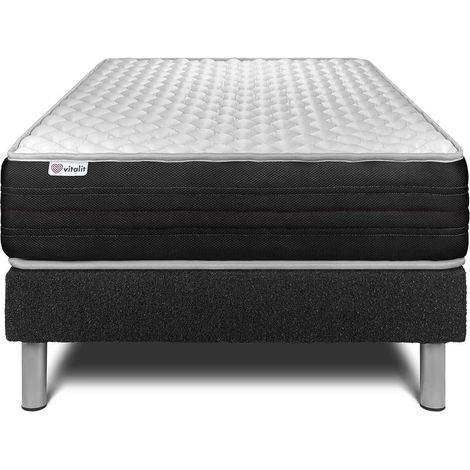 Matratzenset VITAL MEMO ONE 90 x 200 cm Bettrahmen Kit schwarz