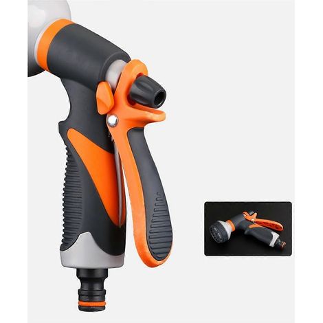 Orange Garden Hose Nozzle With Anti-Leak Feature For Effective Watering And Cleaning 1Pcs (1/3)