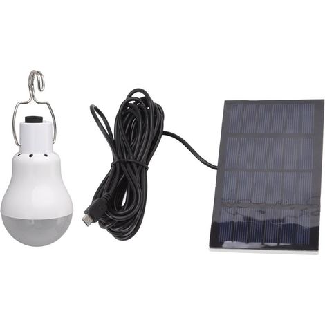 Ampoule LED solaire portable rechargeable pour randonnée en plein air, pêche, tente de camping (1/5)