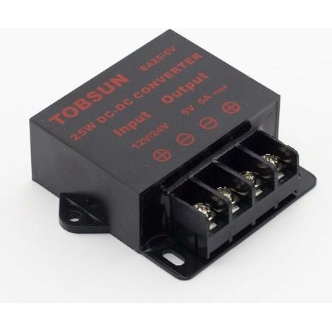 Convertisseurs Transformateur d'alimentation DC DC Abaisseur de tension 12V24V vers 5V 5A 25W DC Buck Converter Réglable pour écrans LED, Automobile, Electricité ect. (1/5)