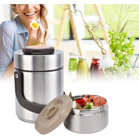 Isolierte Lunchbox aus Edelstahl 304 mit großem Fassungsvermögen für Schüler, Erwachsene und Büroangestellte, dreifach versiegelter, vakuumisolierter Behälter, 1500 ml. (1/5)