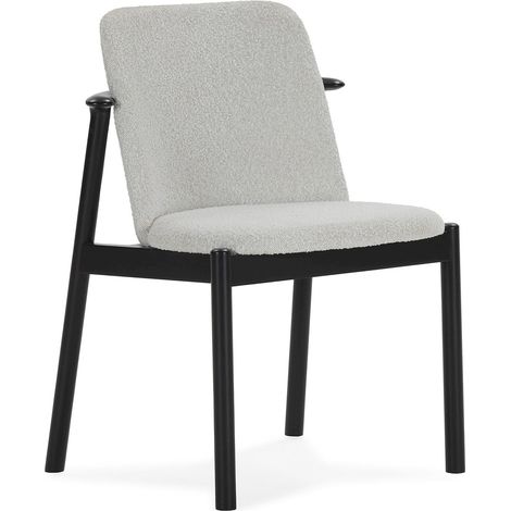 Chaise en hêtre et tissu noir blanc - Noir et blanc (1/2)