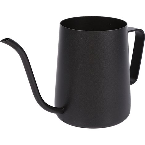 Cafetière verseuse en acier inoxydable noir 350ml avec bec col de cygne long pour infusion précise (1/5)