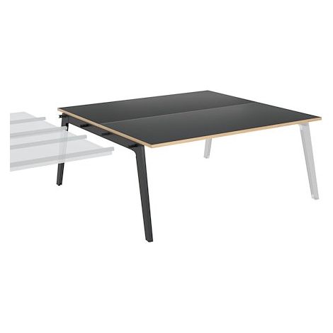 Pôle de 2 bureaux suivants + goulotte L 180 cm carbone piètement carbone - Exprim - Maxiburo