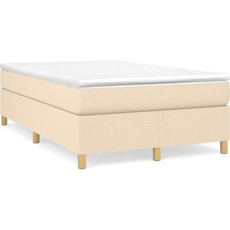 Sommier à lattes de lit avec matelas crème 120x190 tissu (1/5)