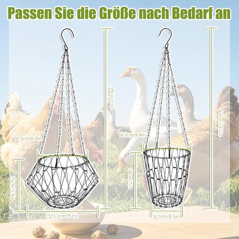 mangeoire à suspendre pour poulet, volaille, fruits, jouet de 30,5 cm, mangeoire pour poules, poules, canards (1/4)
