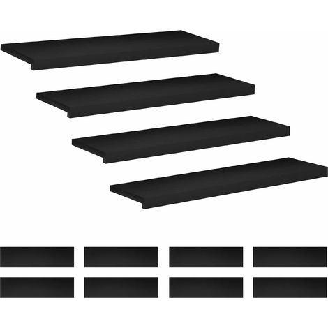 Marches d'escalier 12 pièces 90 x 30 x 2 cm Noir vidaXL