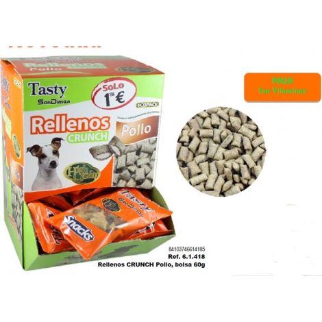 RELLENOS CRUNCH DOG POLLO 50 GR. CAJA 35 BOLSAS
