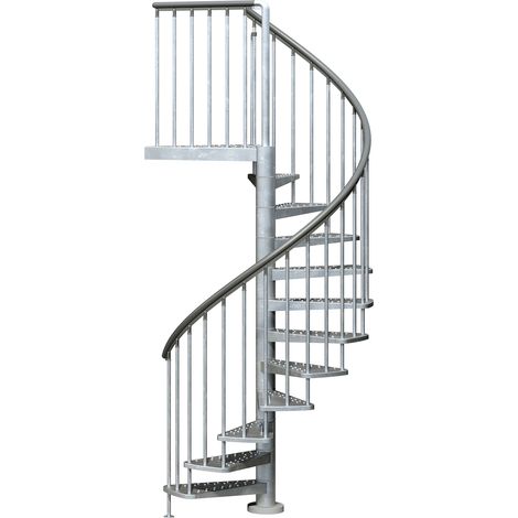 Dolle Aussentreppe Gardenspin 246-282cm Geschosshöhe 11 Stufen Metall gelocht Aussen-Ø155cm
