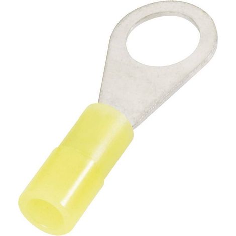 Cimco 180050 Cosse à oeillet Section max.=6 mm² Ø du trou=4.3 mm partiellement isolé jaune 1 pc(s) D28131