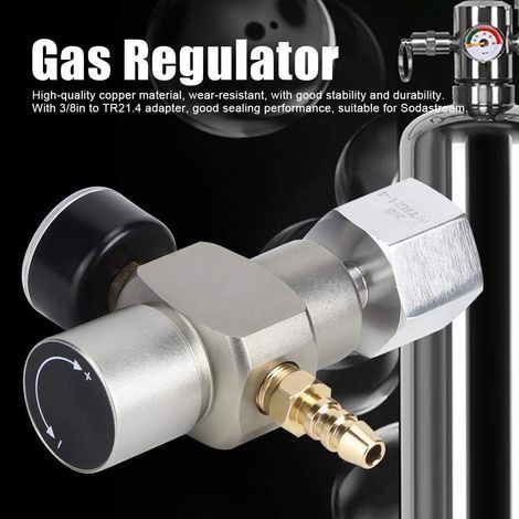 2-in-1 CO2-Adapter Mini-CO2-Gasregler Manometer mit 3/8-Zoll-auf-TR21.4-Adapter für Sodastream