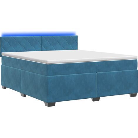 Cama con Base Tapizada, Colchón y Luz LED Azul 140 x 200 cm vidaXL (1/5)
