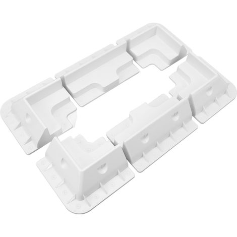 Six supports d'angle pour panneaux solaires de toit, résistants aux UV, sans perçage, en plastique ABS, anti-vieillissement, adaptés aux camping-cars et aux bateaux, blancs. (1/5)
