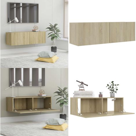 TV-Schrank Sonoma-Eiche 100x30x30 cm Holzwerkstoff - TV Schrank - Wandmontage - Sonoma Eiche - Holzwerkstoff - Fernsehtisch - Home & Living