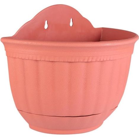 Jardinière murale semi circulaire en plastique avec motif similicuir (1/5)