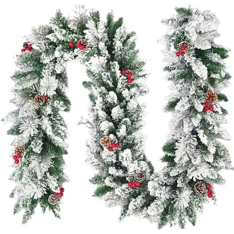 Guirlande de Noël en rotin artificiel, décoration de Noël pour l'intérieur ou l'extérieur (1/5)