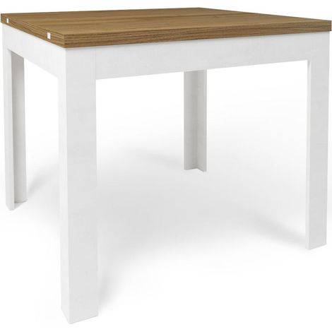 Tavolo Allungabile 90/180x90x75 cm Noce Stelvio e Ossido Bianco (1/2)