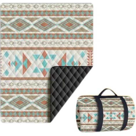 Couverture de pique-nique imperméable - Grand format 200x300 cm - Pliable et portable - Anti-sable et résistant à l'humidité - Pour plage, parc, camping et randonnée - Style bohème (1/5)