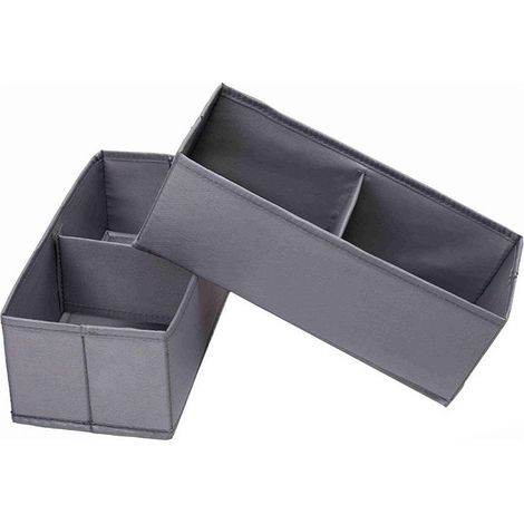 Botes de Rangement Pliable Paquet de 2 pour Adulte, Bacs de Rangement Mignon Panier de Rangement Stockage Containers Organiseur Tiroirs pour Les vêtements, Jouets, Bureau, 13X28X10CM (1/5)