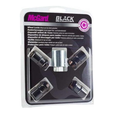 5 ECROUS ANTIVOL NOIRS MCGARD 1/2X20/ 60°/ Ø19/21 MM (1/2)