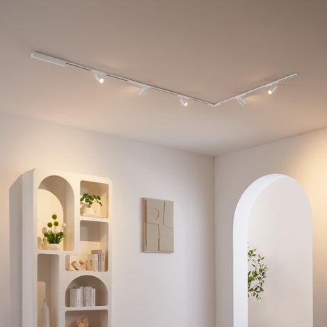Système de lampes sur rail magnétique blanc 3 m 5 spots 35W LED - Lyne
