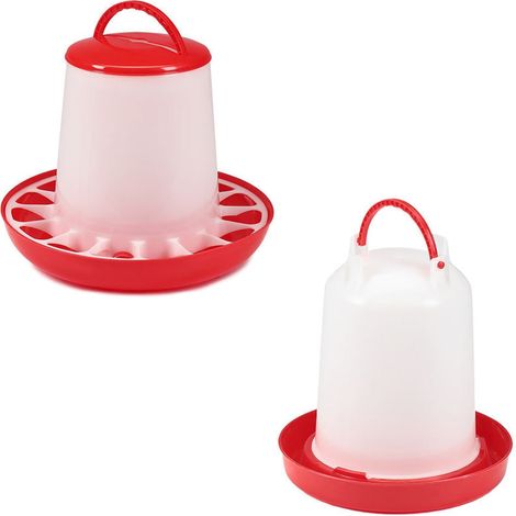 Bardusch-Distributeur d'aliments pour animaux abreuvoir à poulets 2KG abreuvoir à poulets 2L set plastique (1/5)