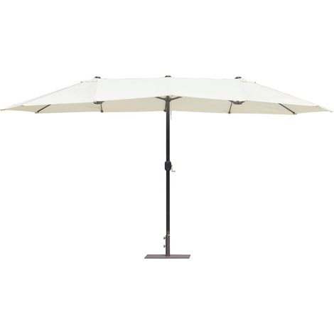 Ombrellone doppio color ecrù a palo centrale e manovella 450x270 cm MALIGI HOME MG/RODODENDRO Ecrù (1/2)