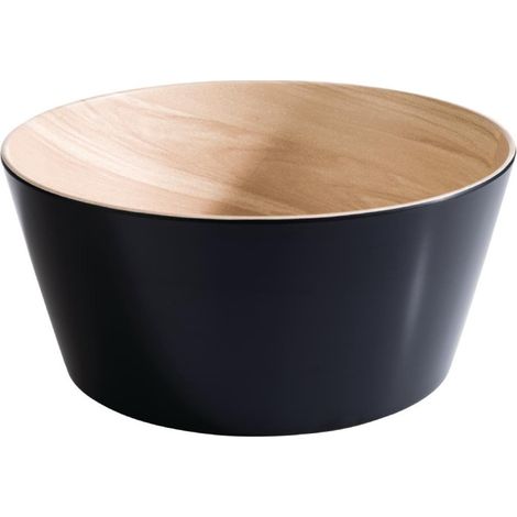 Bol noir et bois Frida 220(Ø)mm 2,2L - 220 x 220 x 105 mm - APS (1/4)