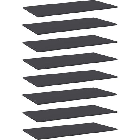 Panneaux de bibliothèque 8 pcs Gris 80x30x1,5 cm Aggloméré vidaXL