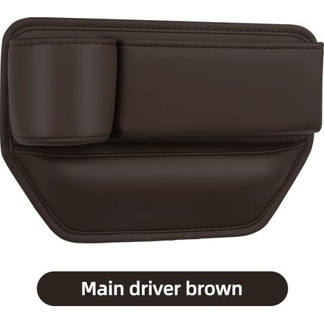 (Côté conducteur principal marron) Organisateur de siège auto, boîte de rangement pour fente, porte-gobelet, poche pour portefeuille et téléphone (1/5)